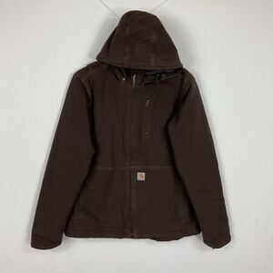 Carhartt Caldwell Jacket Med Full Swing Sandstone Cotton Hooded Brown Rugged